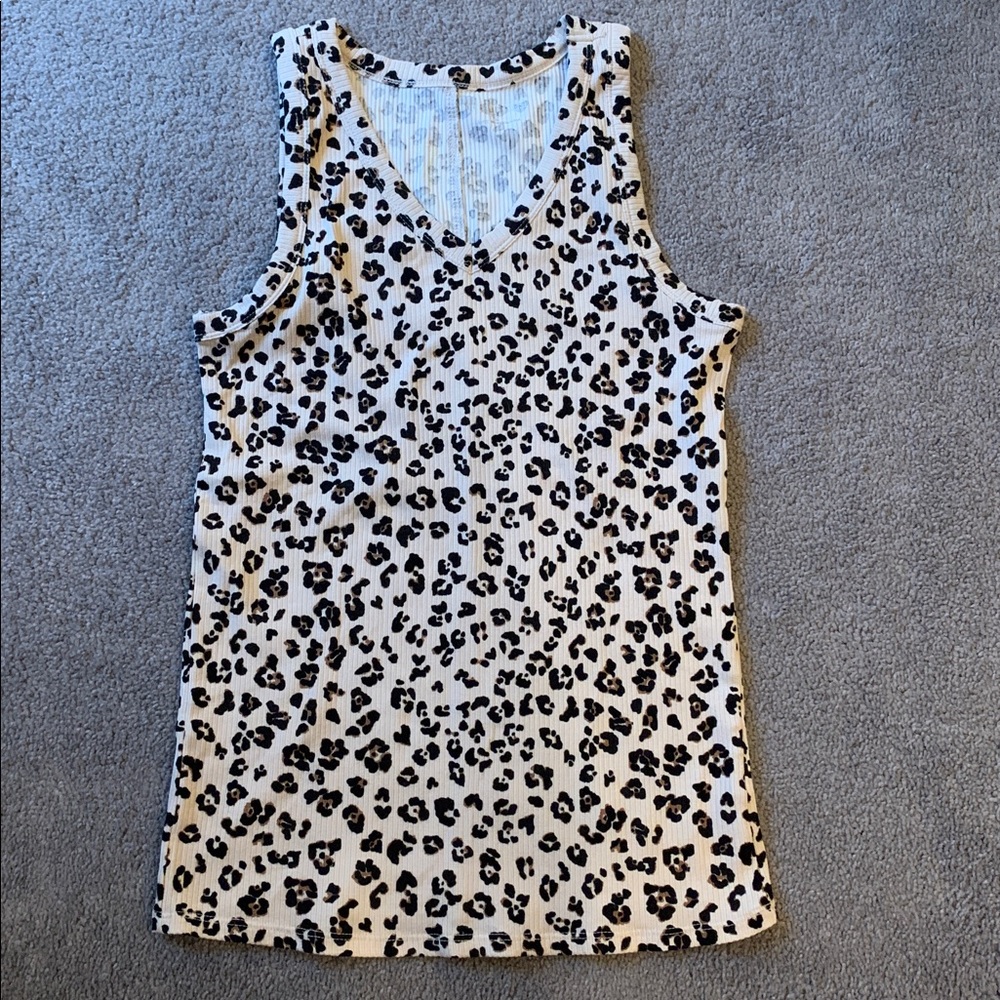 Maurices Leopard Print Tank Top - Black and Cream